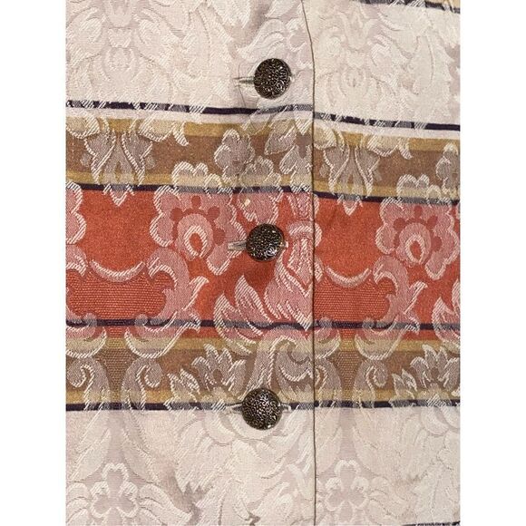 Vintage Anxiety Brocade Striped Tapestry Vest - Picture 4 of 5